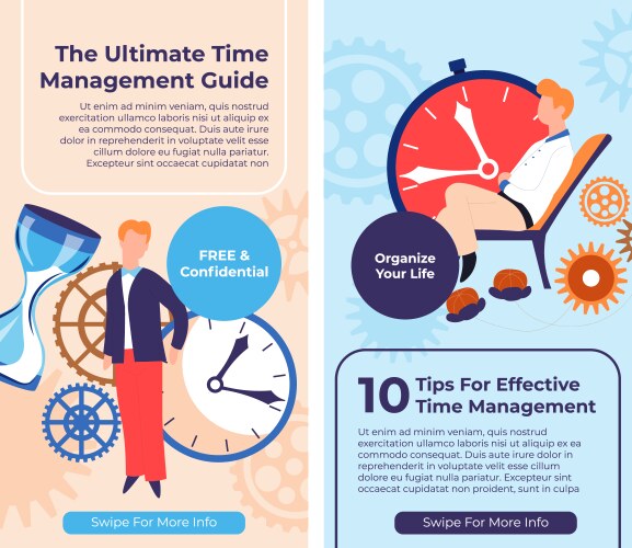Time management tips infographic poster Royalty Free Vector