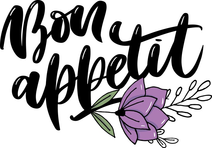 bon appetit hand drawn lettering vector image