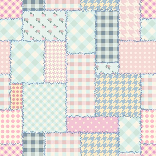 Geometric patchwork pattern of a squares vector image
