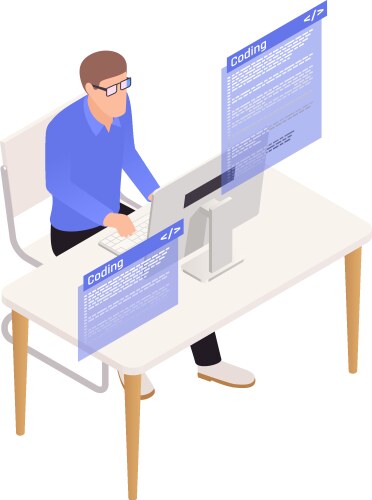 programmer isometric vector