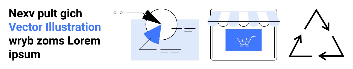 Abstract visual elements with pie chart vector image