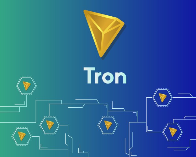 Cryptocurrency tron blockchain circuit networking vector image