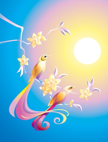 Birds in the morning Vector Image