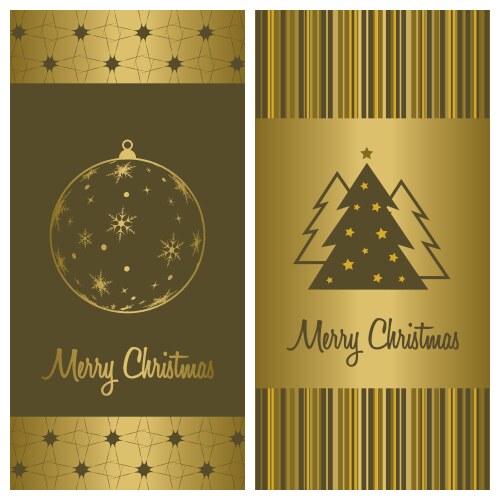 Christmas Stripes & Stars Background Set Vector Image