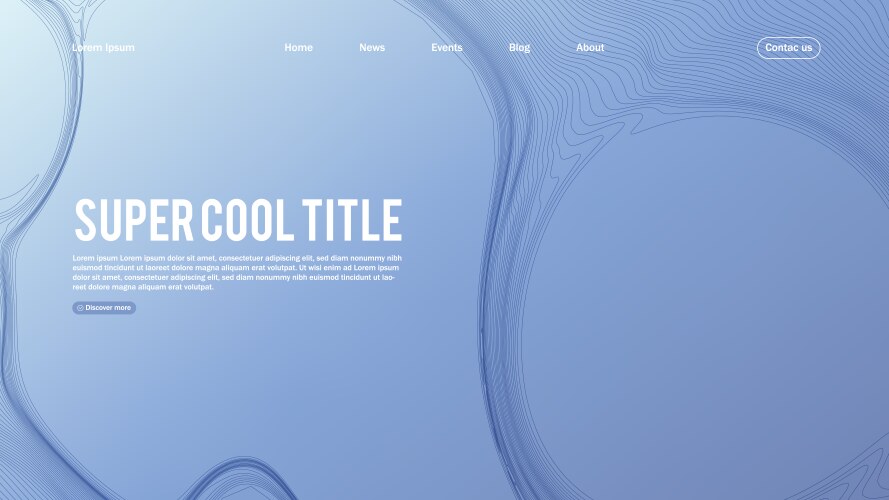 Landing page abstract design with dynamic line vector image