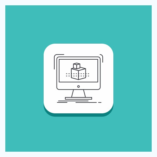 Round button for 3d cube dimensional modelling vector image