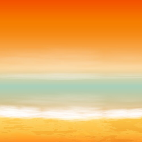 Orange sea at sunset on white Royalty Free Vector Image
