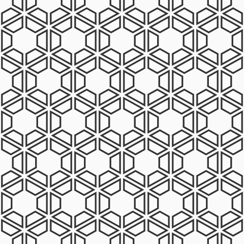 Abstract seamless pattern hexagonal grid vector image