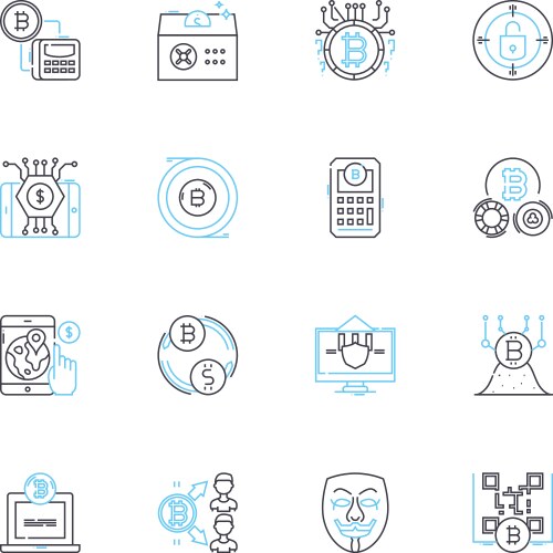 Artificial measures linear icons set robotics vector image