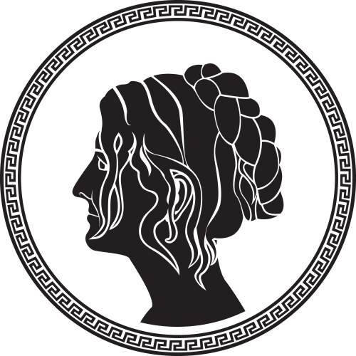 greek woman stencil vector image vector image