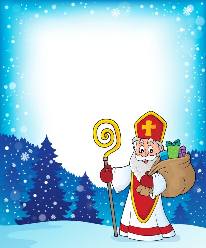 Saint nicholas topic frame 2 Vector Image