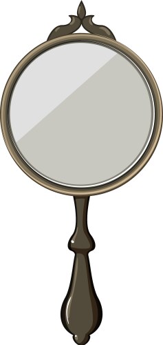 Female hand mirror cartoon Royalty Free Vector Image
