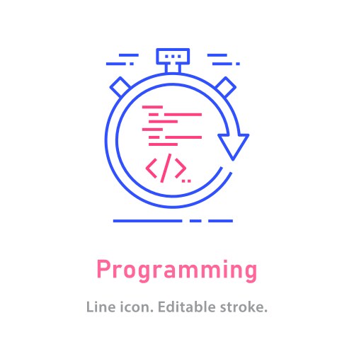 Programming Line Icon - Editable Stroke vector image