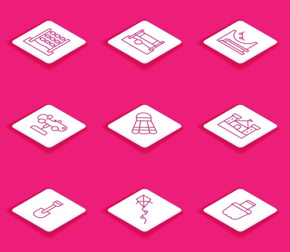 Set line tic tac toe game volleyball net vector image