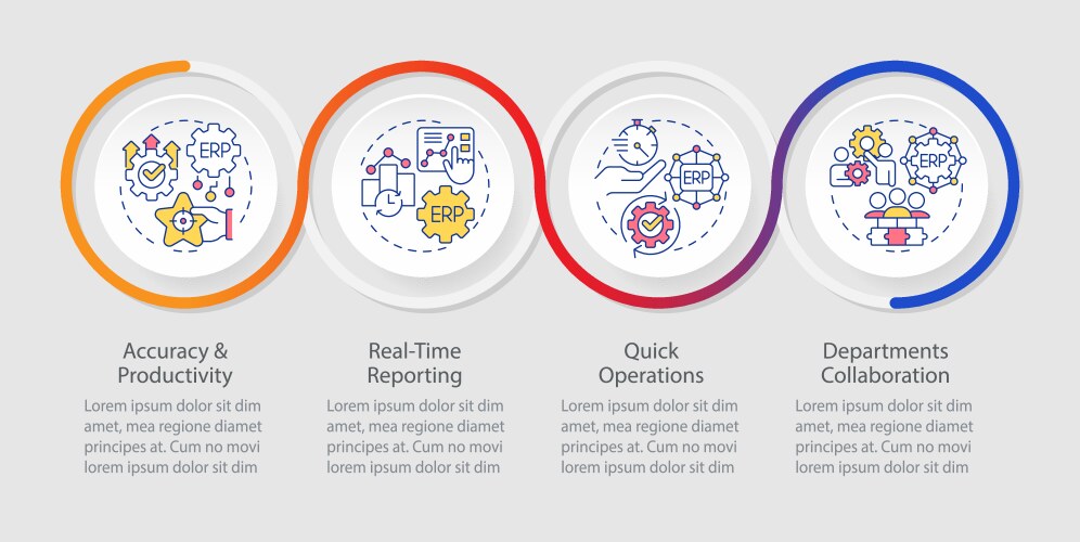 2d erp layout with linear icons vector image
