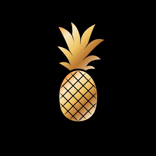 Golden Pineapple Vector Image