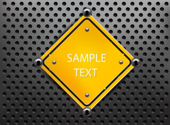 Metal plate with screws Royalty Free Vector Image