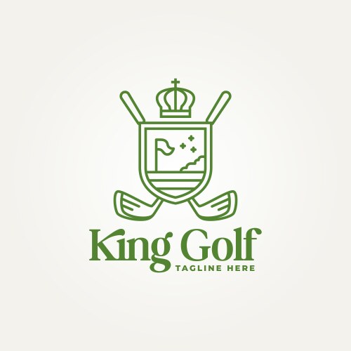 Minimalist Golf Badge with Crown Vector Image