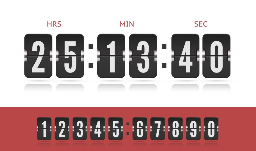 coming soon web page design with flip time counter vector image