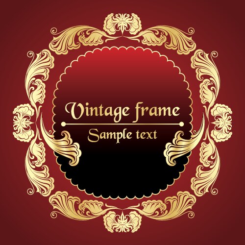 Gold vintage frame Royalty Free Vector Image - VectorStock