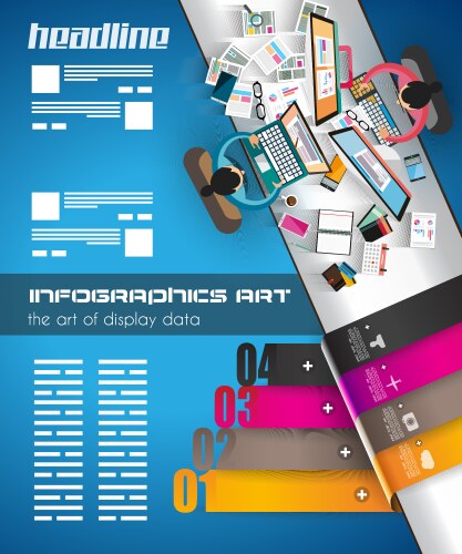 Infographic template with flat ui icons for ttem vector image