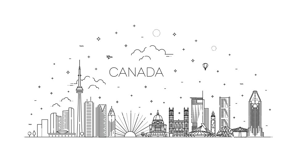 Toronto skyline canada big city buildings Vector Image