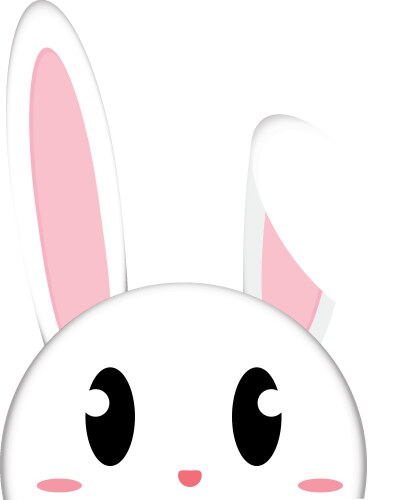 Cute girl rabbit face with bow animal cartoon Vector Image