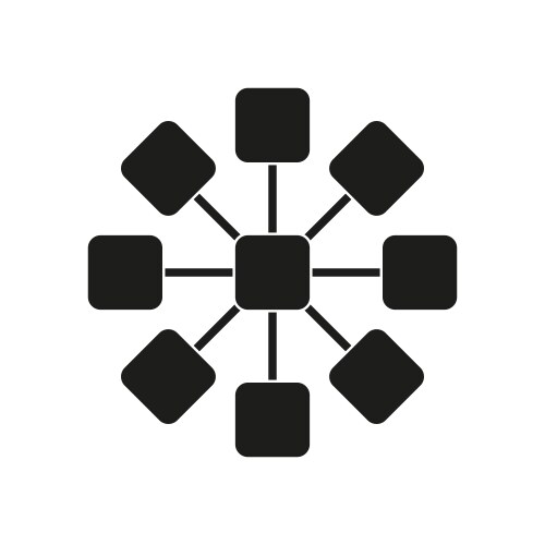 Network connection icon geometric node structure vector image