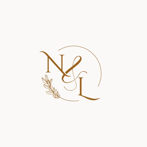 nl initial wedding monogram logo vector image