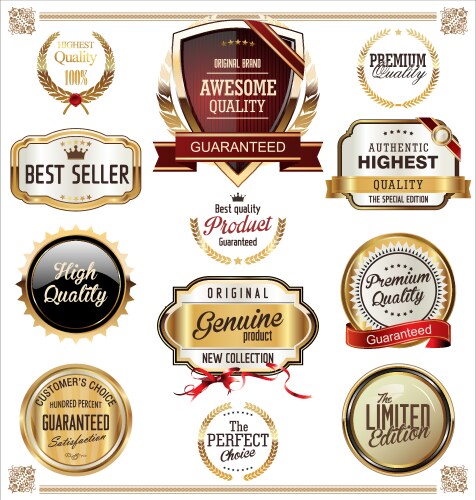 Premium Collection Label Collection labels set premium quality grunge style