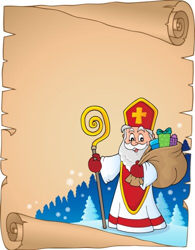 Saint nicholas topic parchment 6 Vector Image