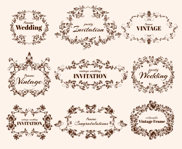 Retro frames and headers Royalty Free Vector Image