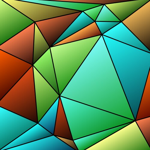 Abstract vitrage with triangular multi colors grid vector image