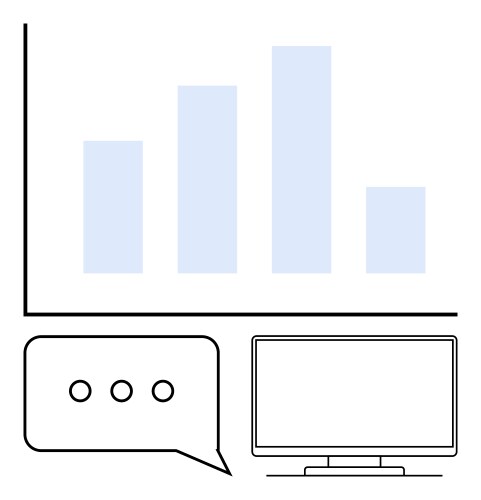 Data analysis with bar graph communication bubble vector image