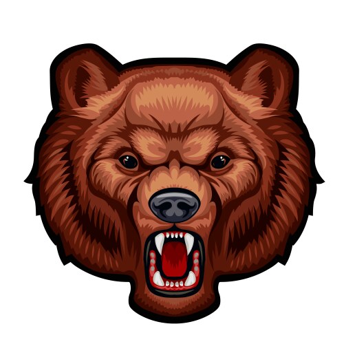 Big muscle grizzly bear mascot logo Royalty Free Vector