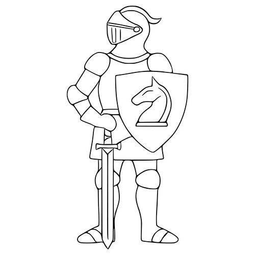 Medieval Knight in Full Armor Vector Image
