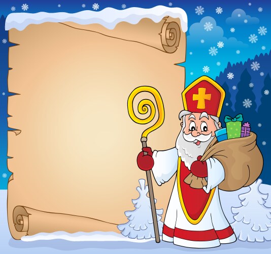 Saint nicholas topic parchment 8 Vector Image