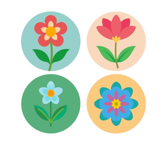 High quality flat design spring flower set Vector Image