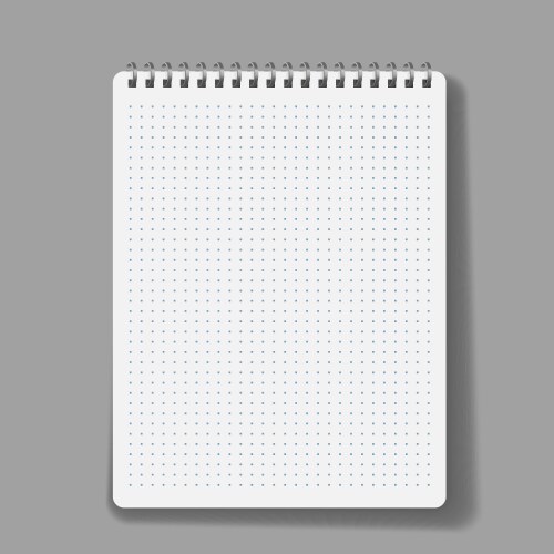 Notebook line squared dot diary template notepad vector image