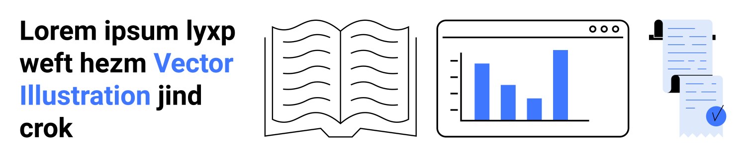 Reading analytics and documentation graphics vektorbild