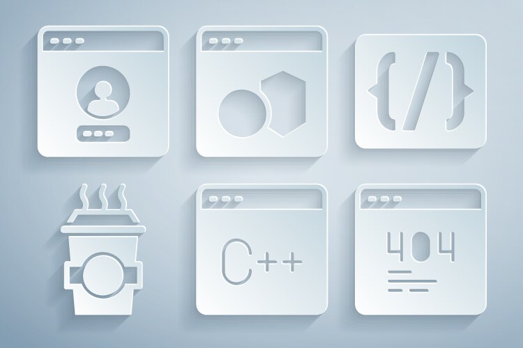 Set software programming language syntax coffee vector image
