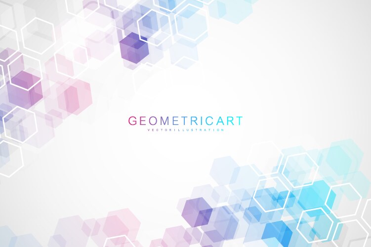 Hexagonal abstract background big data vector image