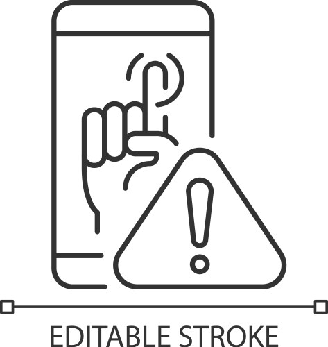 Touch display not working linear icon vector image
