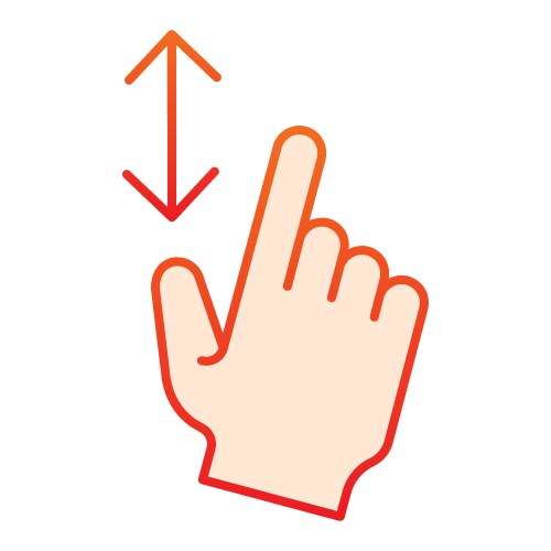 Vertical scroll flat icon resize in height vector image