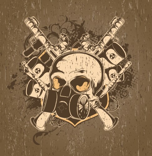 Vintage emblem with skull Royalty Free Vector Image