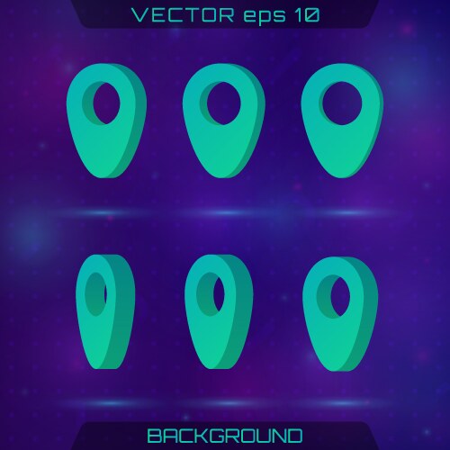 Set of 3d map pointers vector image