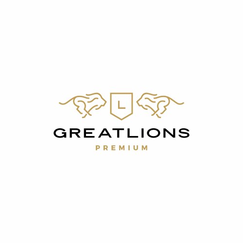 Lion coat arms logo icon Vector Image
