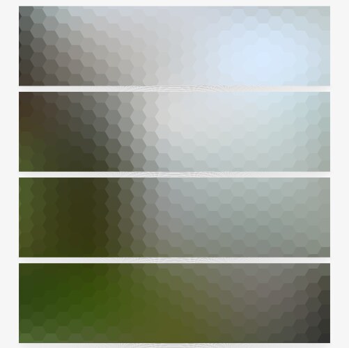 Abstract hexagonal headers set blurred design vector image