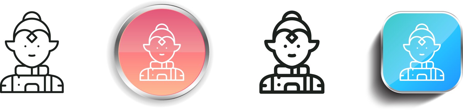 Elf icon thin linear regular and button style vector image