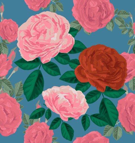 Red Roses Seamless Pattern Royalty Free Vector Image